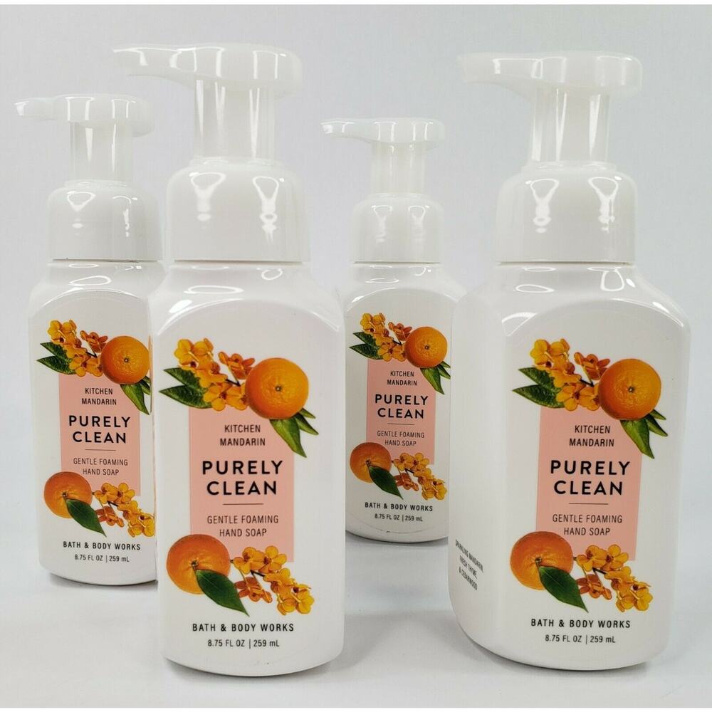 4 Kitchen Mandarin Gentle Foaming Hand Soap Wash Bath Body Works 8.75 oz ea